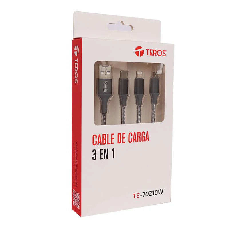Cable de carga 3 en 1 Teros (TE-70210W)