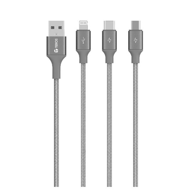 Cable de carga 3 en 1 Teros (TE-70210W)