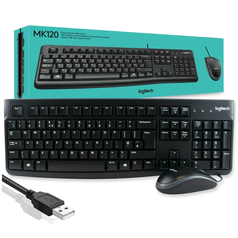 Teclado Logitech + Mouse MK120 USB (920-004428)