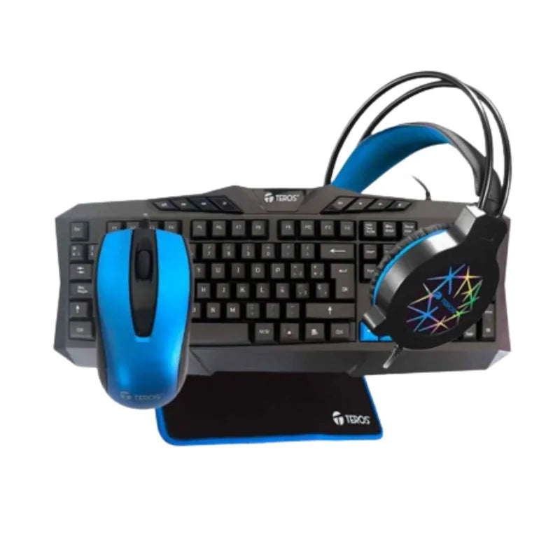 Teclado, Mouse, Audífono y Mouse Pad Teros TE-4050B
